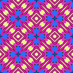 Seamless pattern with symmetric geometric ornament. 