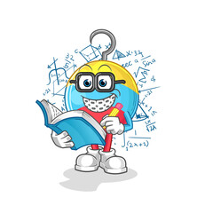 fishing bait geek cartoon. cartoon mascot vector