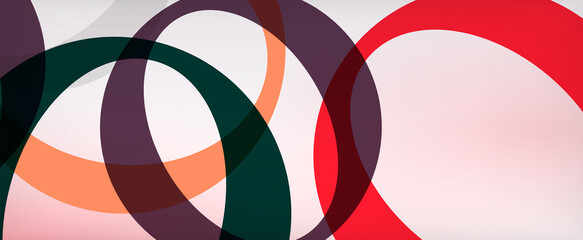 Obraz premium Ring geometric shapes, o letter repetition wallpaper. Abstract background for business or technology presentations, internet posters or web brochure covers