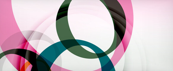 Obraz premium Ring geometric shapes, o letter repetition wallpaper. Abstract background for business or technology presentations, internet posters or web brochure covers