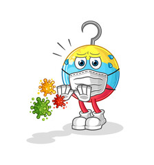 fishing bait refuse viruses cartoon. cartoon mascot vector