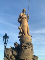 Prague and the statue in it