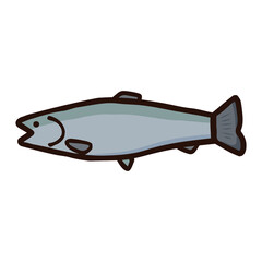 シンプルでかわいいサーモンのイラスト 手書き風