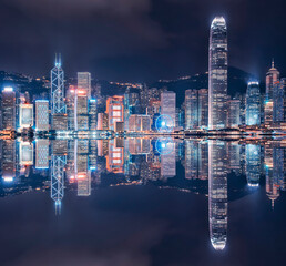 Hong Kong city viewed from Victoria Harbour