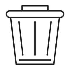 Trashcan icon vector isolated. Outlined symbol of a trash bin for garbage. Container for waste utilization. Delete button on computer.
