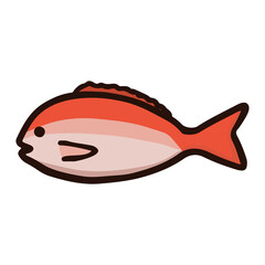 シンプルでかわいい鯛のイラスト 