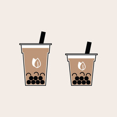 Pearl milk tea, milk tea with bubble.