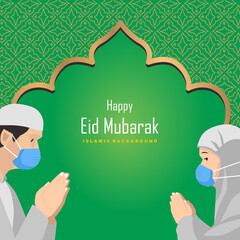 ramadan kareem eid mubarak background in covid 19