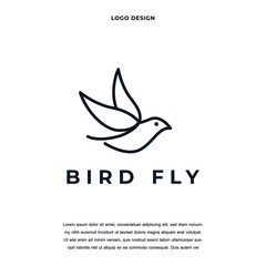 Creative abstract premium bird line icon logo design color editable vector illustration