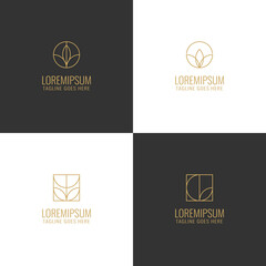 Flower Minimalist Luxury Elegant Line Logo 