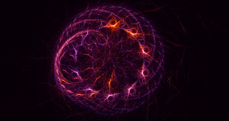 3D rendering abstract multicolor fractal light background