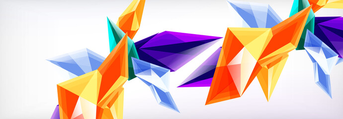 Vector 3d triangles and pyramids abstract background for business or technology presentations, internet posters or web brochure covers