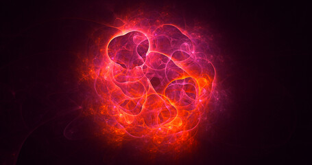 3D rendering abstract multicolor fractal light background