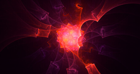 3D rendering abstract multicolor fractal light background