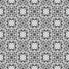 Geometric seamless pattern, ornament, abstract black and white background, fashion print, vector decorative texture.