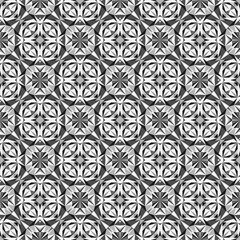 Geometric seamless pattern, ornament, abstract black and white background, fashion print, vector decorative texture.