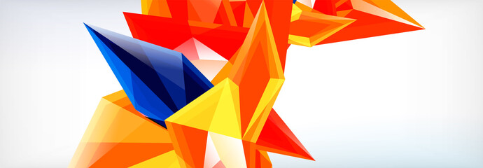 Vector 3d triangles and pyramids abstract background for business or technology presentations, internet posters or web brochure covers