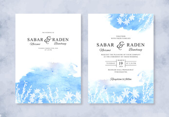 Beautiful watercolor splash for wedding invitation template