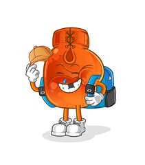 boxing glove goes to school vector. cartoon character