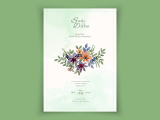 Watercolor wedding invitation flowers