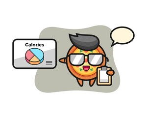 Illustration of pizza mascot as a dietitian
