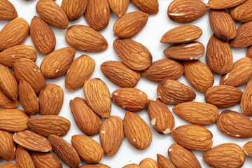 Close up of almond nuts as background.