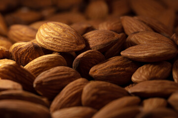 Close up of almond nuts as background.