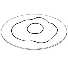 Simple fried egg line art illustration