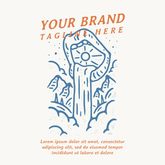badge design vintage line art outdoor nature