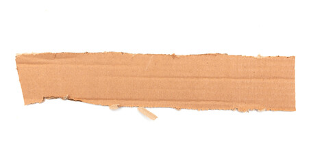 Cardboard sheet isolated on white background. Close-up