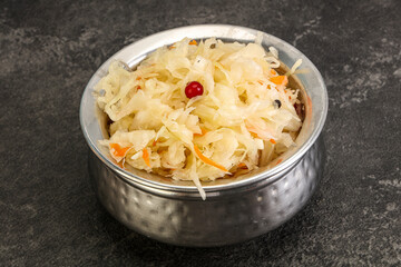 Sauerkraut with cranberry in the bowl