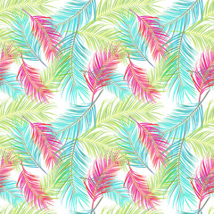 Tropical leaves. seamless stylish fashion pattern