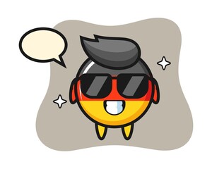 Cartoon mascot of germany flag badge with cool gesture