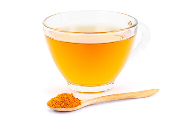 turmeric tea isolated on white