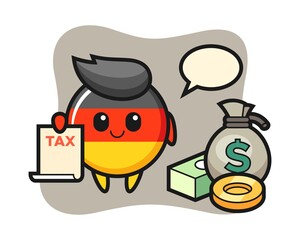 Character cartoon of germany flag badge as a accountant