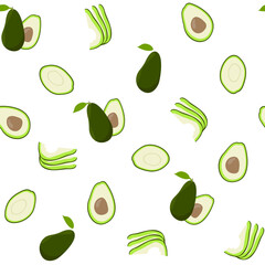 Cute avocado white pattern minimalist. Summer texture, textiles, wallpaper for children.