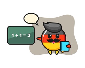 Illustration of germany flag badge character as a teacher