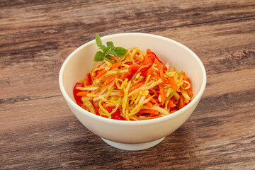 Cabbage salad with carrot and pepper