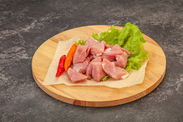 Raw pork meat for cooking