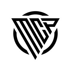 Initial letter MCP triangle monogram cool simple modern logo concept 