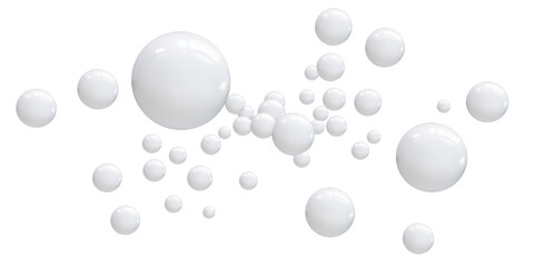 Circle abstract free floating ball Glossy geometric background 3d illustration