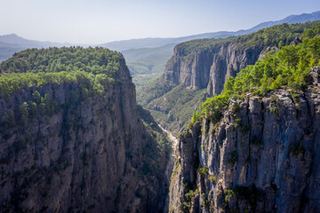 Fototapeta premium Tazi Canyon (Bilgelik Vadisi) in Manavgat, Antalya, Turkey. Amazing landscape and cliff. Greyhound Canyon, Wisdom Valley.