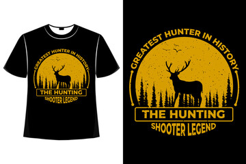T-shirt hunting shooter legend pine deer vintage