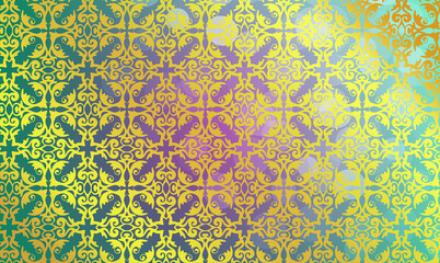 Hintergrund Vorlage Template Muster Struktur floral Ornament in Gold glänzend auf rot rosa irisierend Mitte dunkler Schönheit Tapete barock rokkoko Jugendstil victorianisch Karo Raute edel Stoff