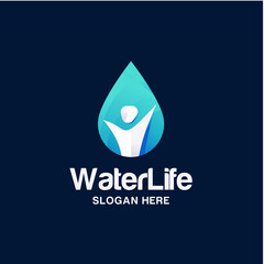 water life logo design vector illustration