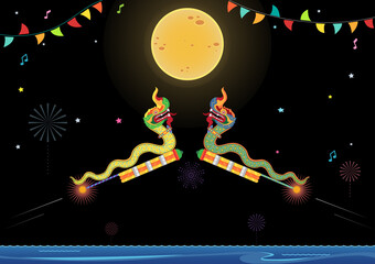Naklejka premium Thai sky rocket festival