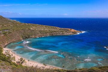 Fototapeta na wymiar Hanauma bay Oahu island Hawaii | Sea Nature Ocean Landscape Beach Travel
