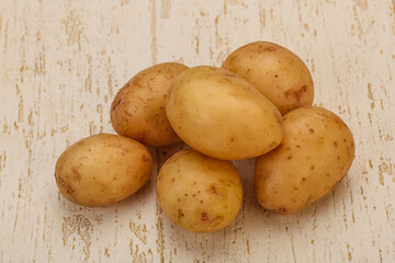 Raw baby young potato heap