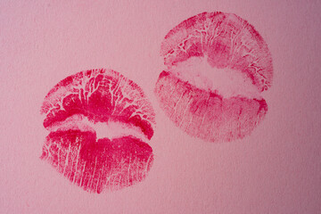 Love kiss pattern. Pink lips background. Valentines day concept.