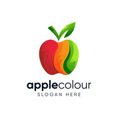 colorful apple logo design vector illustration